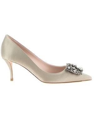 Roger Vivier Décolleté 'Flower Strass' - Grigio