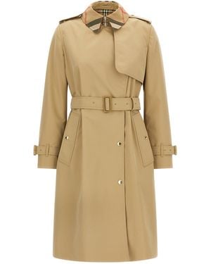 Burberry Sandridge Trench Coat - Natural