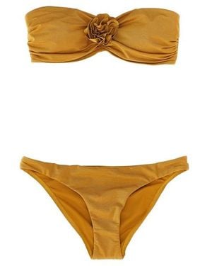 Zimmermann 'lucky Bandeau Flower' Bikini - Natural