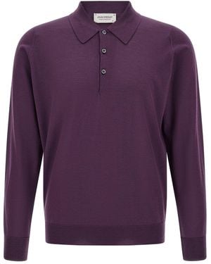 John Smedley 'Dorset' Polo Shirt - Purple