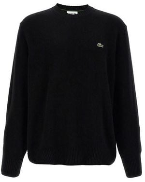 Lacoste Logo Patch Sweater - Black