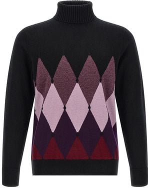 Ballantyne Rollkragenpullover Mit Intarsienmuster 'Classic Diamond' - Mehrfarbig