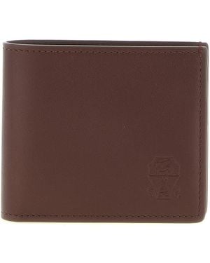 Brunello Cucinelli Bi-Fold Wallet With Logo - Brown