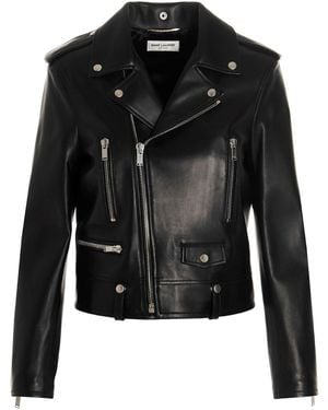 Saint Laurent Leather Biker Jacket - Black