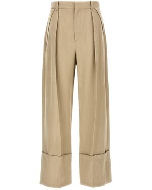 Victoria Beckham Wide-Leg Trousers - Natural