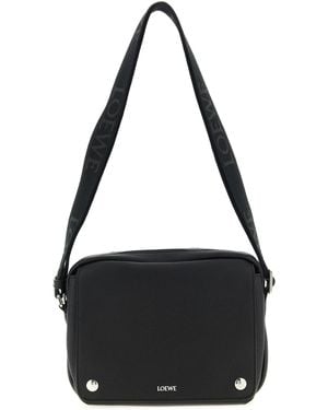 Loewe Mittlere Umhängetasche "Messenger Pebble" - Schwarz