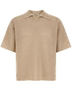 AURALEE Polo 'Tussah' - Neutro