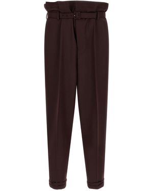 Saint Laurent 'paper-bag' Trousers - Brown