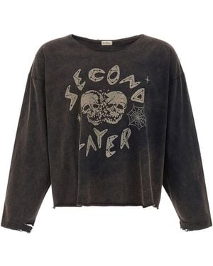 Second/Layer 'skull' T-shirt - Black