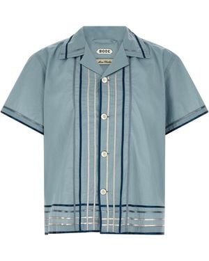 Bode 'ribbon Plaid' Shirt - Blue
