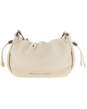 Brunello Cucinelli 'bucket Mellow' Mini Crossbody Bag - Natural