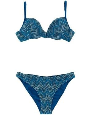ビキニ MISSONI Rhinestone patterned bikini (MS25SP0HBR012W S507I) Bikini with t-shirt top and zig zag pattern Multicoloured