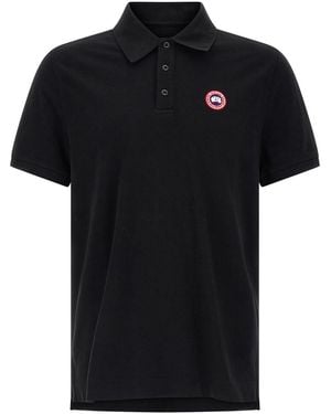 Canada Goose Baumwoll-Piqué-Polo Mit Logo-Patch - Schwarz