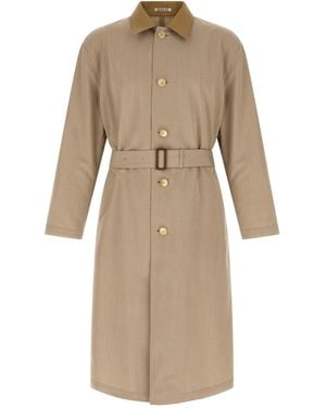 AURALEE 'wool Max Canvas' Coat - Natural
