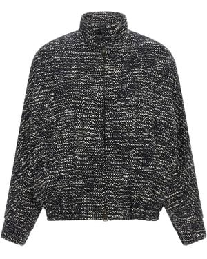 DARKPARK Bomberjacke Aus Bouclé-Wolle "Lee" - Schwarz