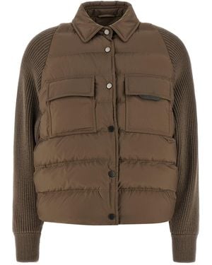 Brunello Cucinelli Nylon Down Jacket - Brown