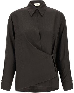 Fendi 'chess Ff' Shirt - Black