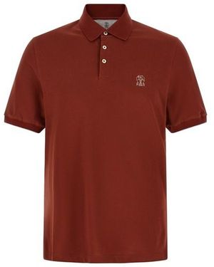 Brunello Cucinelli Polo Ricamo Logo - Rosso