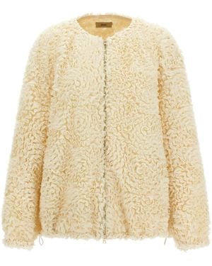 Herno Mini Ruffle Jacket - Natural