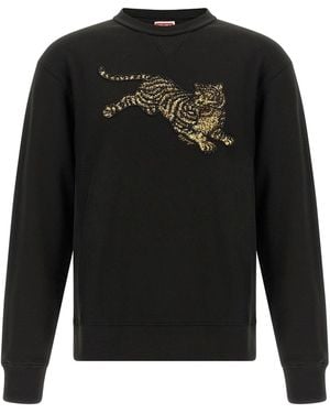 KENZO Sweatshirt With Jumping Tiger Embroidery - Black
