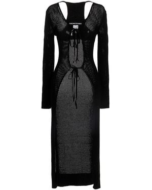 ANDREADAMO Openwork Long Cardigan - Black