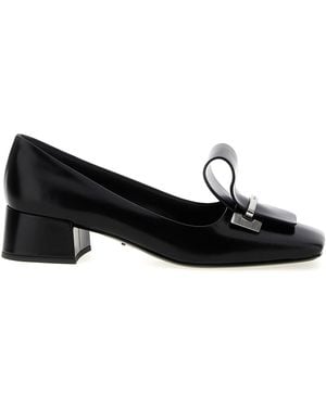 Prada Leather Court Shoes - Black