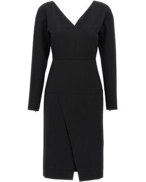 Fendi Chic Long Sleeve Midi Dress For - Black