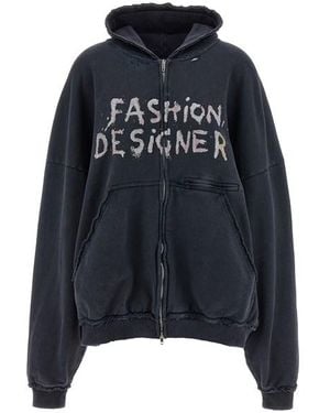 Balenciaga Felpa Con Cappuccio Nail Polish' - Nero