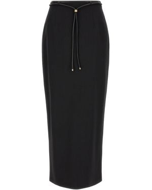 Agnona Gonna Con Cintura Coulisse - Nero