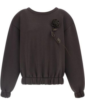 GIUSEPPE DI MORABITO Removable Flower Application Sweatshirt - Black
