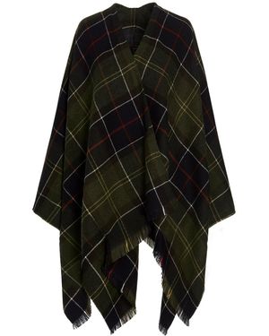 Barbour 'staffin Tartan Serape' Cape - Black