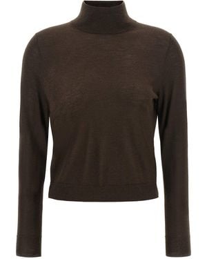 Vince Brauner Rollkragenpullover Aus Kaschmir Und Seide - Schwarz