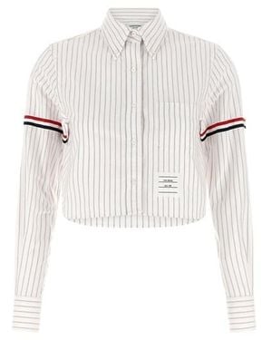 Thom Browne Camicia Cropped '4Bar' - Bianco