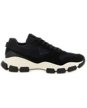 Prada Sneaker Rete E Suede - Nero