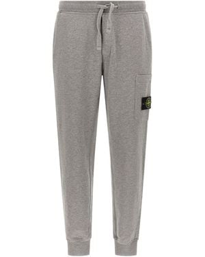 Stone Island Joggers With Utility Pocket - Grey