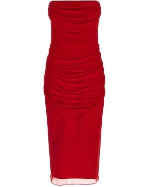 Carolina Herrera Chiffon Dress Dresses - Red