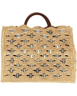 Rabanne 1969 Raffia Handbag - Metallic