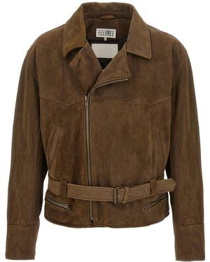 MM6 by Maison Margiela Biker Jacket - Brown