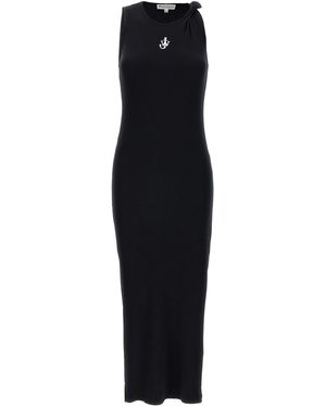 JW Anderson Logo Ribbed Dress - Black