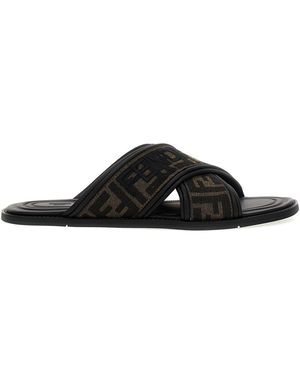 Fendi Logo Slides - Black