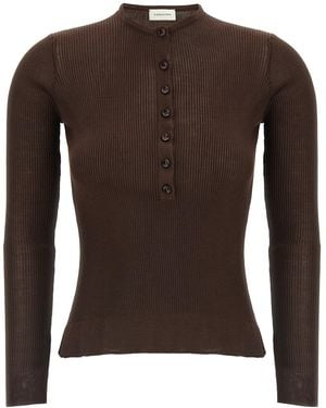 Magda Butrym Seidenpullover '20' - Braun