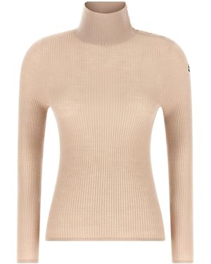 Moncler Textured Wool Turtleneck Jumper - Natural
