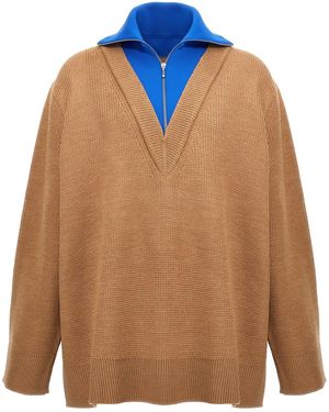 Jil Sander Half Zip Jumper - Orange