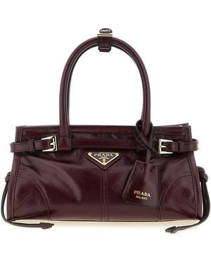Prada 'bonnie' Mini Leather Handbag - Purple