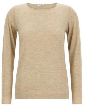 Brunello Cucinelli Maglia 'Scollo A Barchetta - Neutro