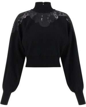 Twinset Tulle Lace Jumper - Black