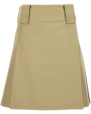 Burberry Pleated Skirt - Natural