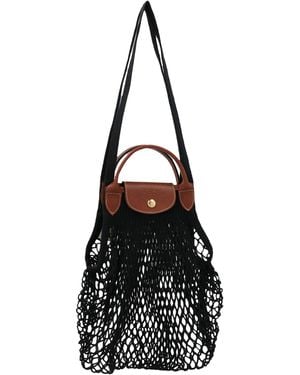 Longchamp Umhängetasche "L Le Pliage Filet" - Schwarz