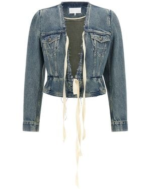 Maison Margiela Raw Cut Hem Denim Jacket - Blue
