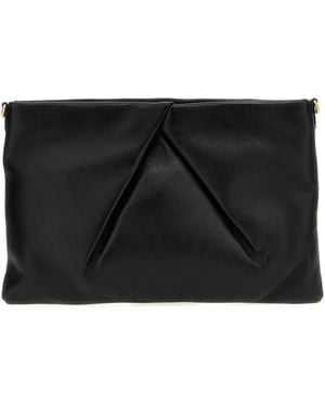 Dries Van Noten Logo Leather Clutch Bag - Black